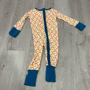Little Sleepies Primary Rainbow (retired print) zippie